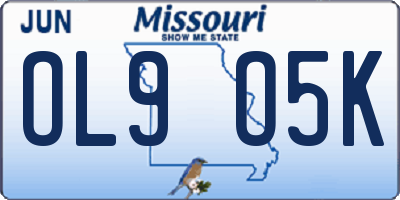 MO license plate OL9O5K