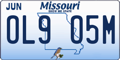 MO license plate OL9O5M