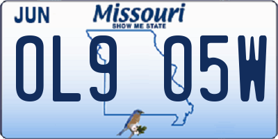 MO license plate OL9O5W