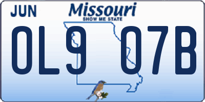 MO license plate OL9O7B