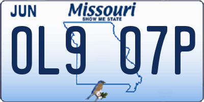 MO license plate OL9O7P