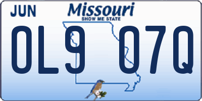 MO license plate OL9O7Q