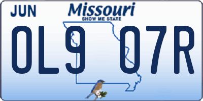 MO license plate OL9O7R