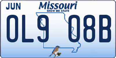 MO license plate OL9O8B