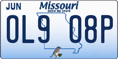 MO license plate OL9O8P