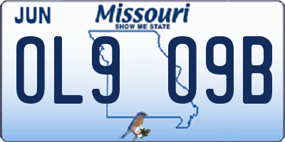 MO license plate OL9O9B