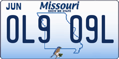 MO license plate OL9O9L