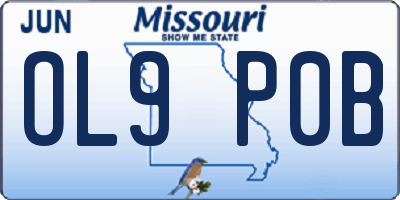 MO license plate OL9P0B