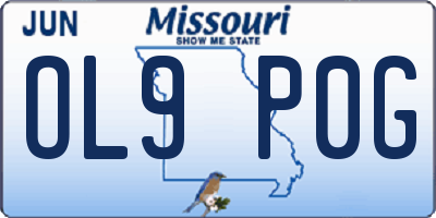 MO license plate OL9P0G