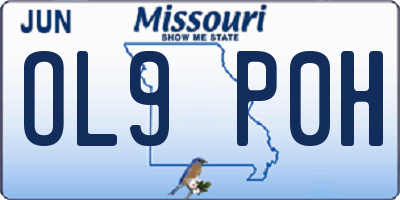 MO license plate OL9P0H