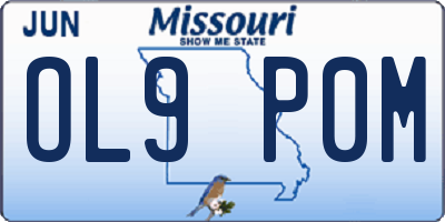 MO license plate OL9P0M