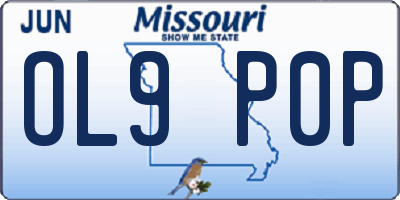 MO license plate OL9P0P