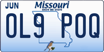 MO license plate OL9P0Q