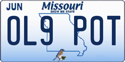 MO license plate OL9P0T