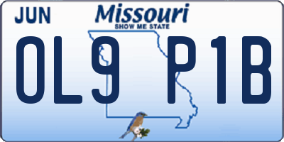 MO license plate OL9P1B