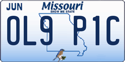 MO license plate OL9P1C