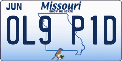 MO license plate OL9P1D