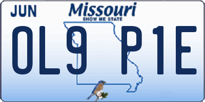 MO license plate OL9P1E