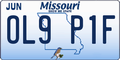 MO license plate OL9P1F
