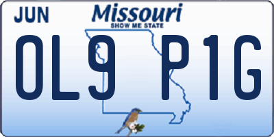 MO license plate OL9P1G