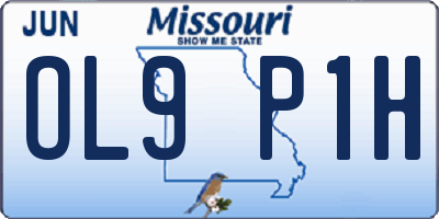 MO license plate OL9P1H