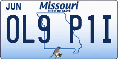 MO license plate OL9P1I