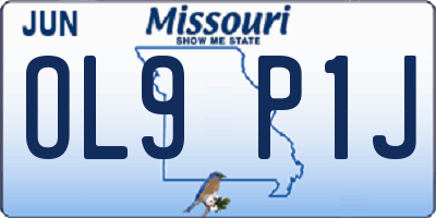 MO license plate OL9P1J