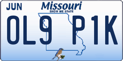 MO license plate OL9P1K