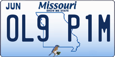 MO license plate OL9P1M