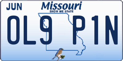 MO license plate OL9P1N