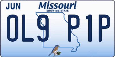 MO license plate OL9P1P