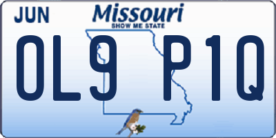 MO license plate OL9P1Q