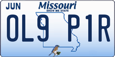 MO license plate OL9P1R