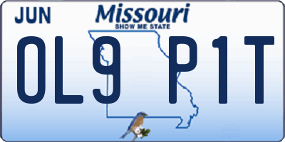 MO license plate OL9P1T