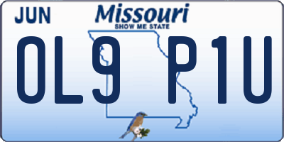 MO license plate OL9P1U
