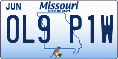 MO license plate OL9P1W