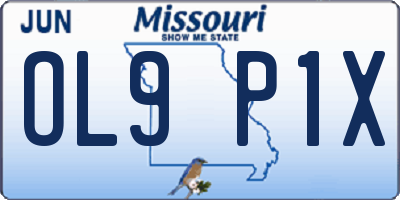 MO license plate OL9P1X