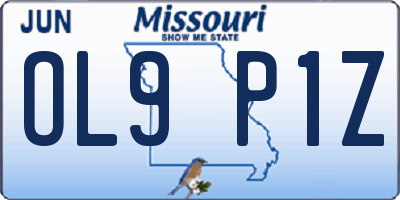 MO license plate OL9P1Z