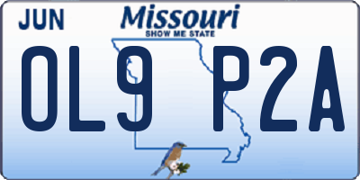 MO license plate OL9P2A