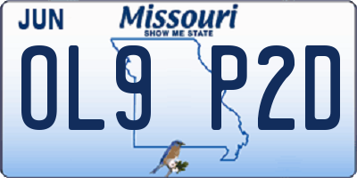 MO license plate OL9P2D