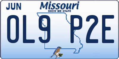 MO license plate OL9P2E
