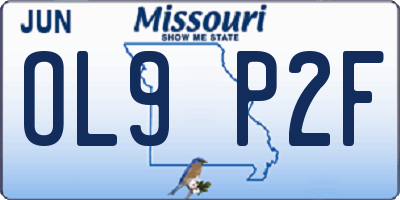 MO license plate OL9P2F
