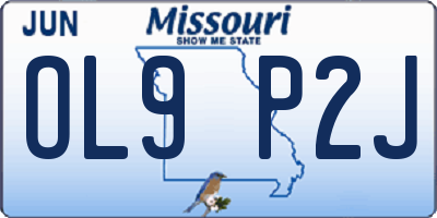 MO license plate OL9P2J