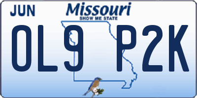 MO license plate OL9P2K