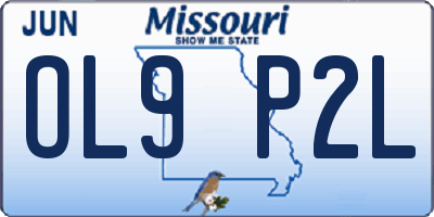 MO license plate OL9P2L