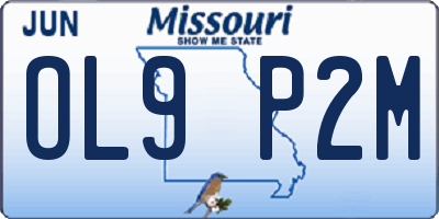 MO license plate OL9P2M