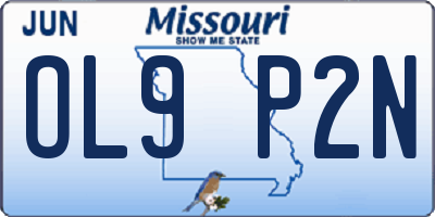 MO license plate OL9P2N