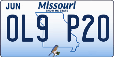 MO license plate OL9P2O