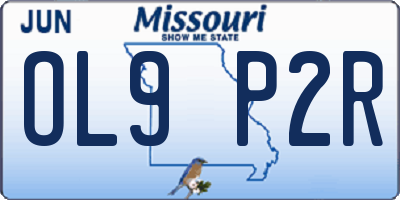 MO license plate OL9P2R