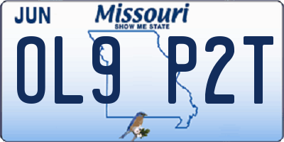 MO license plate OL9P2T
